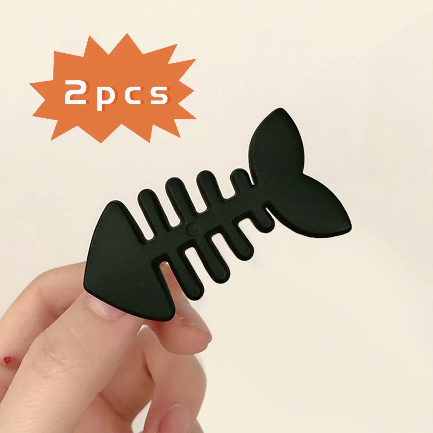 Забавная заколка для волос в форме рыбьей кости Y2K повседневная универсальная