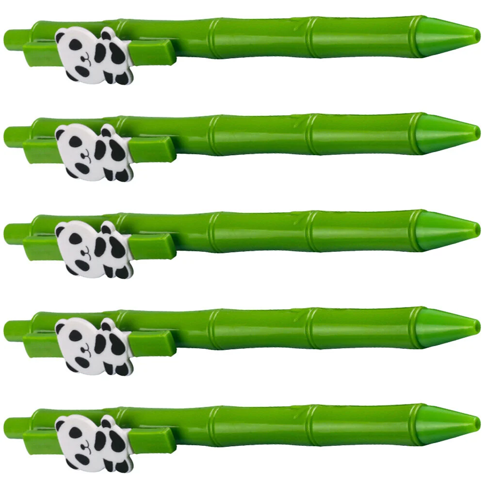 

5 Pcs Panda Pen Cartoon Gel Students Pressing Box Gift Multipurpose Ink Abs Decorative Child