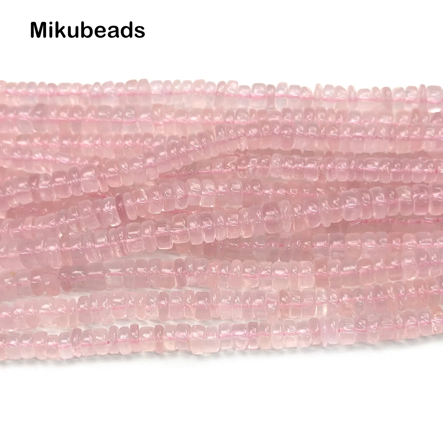 Натуральные розовые кварцевые бусины шириной 4-6 мм A + Мадагаскар