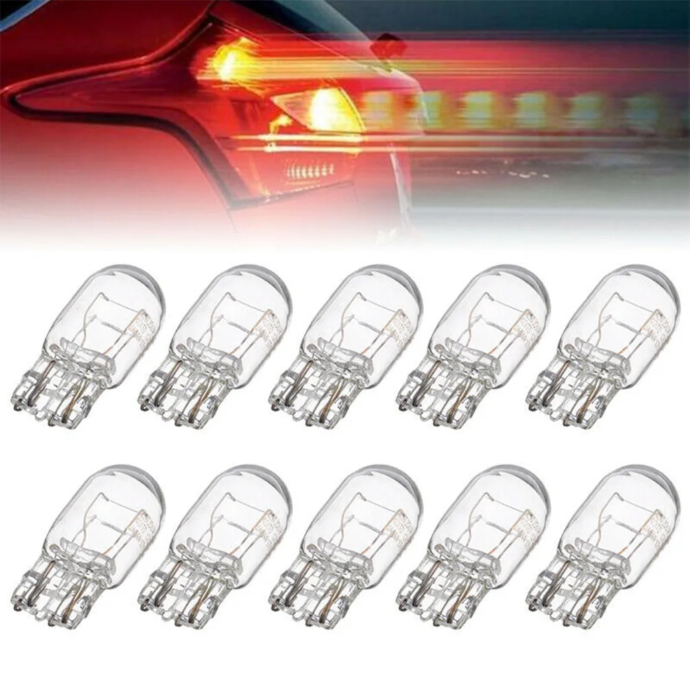 

10PCS T20 7443 1891 21/5W Clear Glass Turn Signal Stop Brake Tail Light Bulbs Car Indicators Lights Turn Singal Lamp 12V