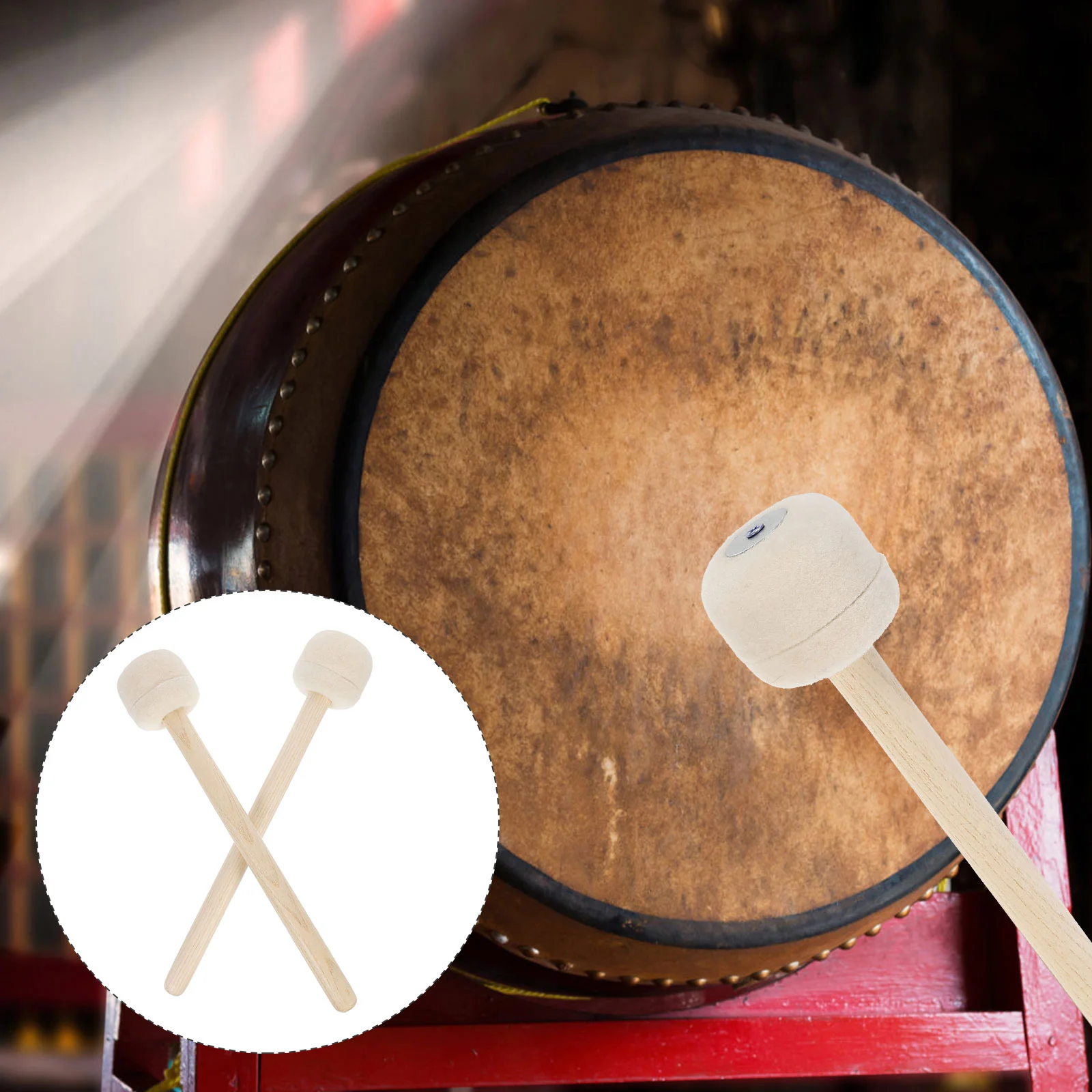 

Drum Mallets Sticks Marching Bass Felt Head Drumsticks Timpani Mallet Beater 5A 7A Xylophones Xylophone