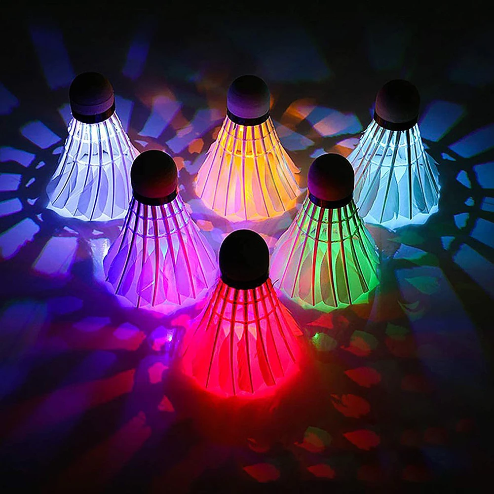

10pcs Fun Colorful Badminton Outdoor LED Lighted Glowing Shuttlecock Toys Duck Feather Indoor Outdoor Playing Shuttlecocks