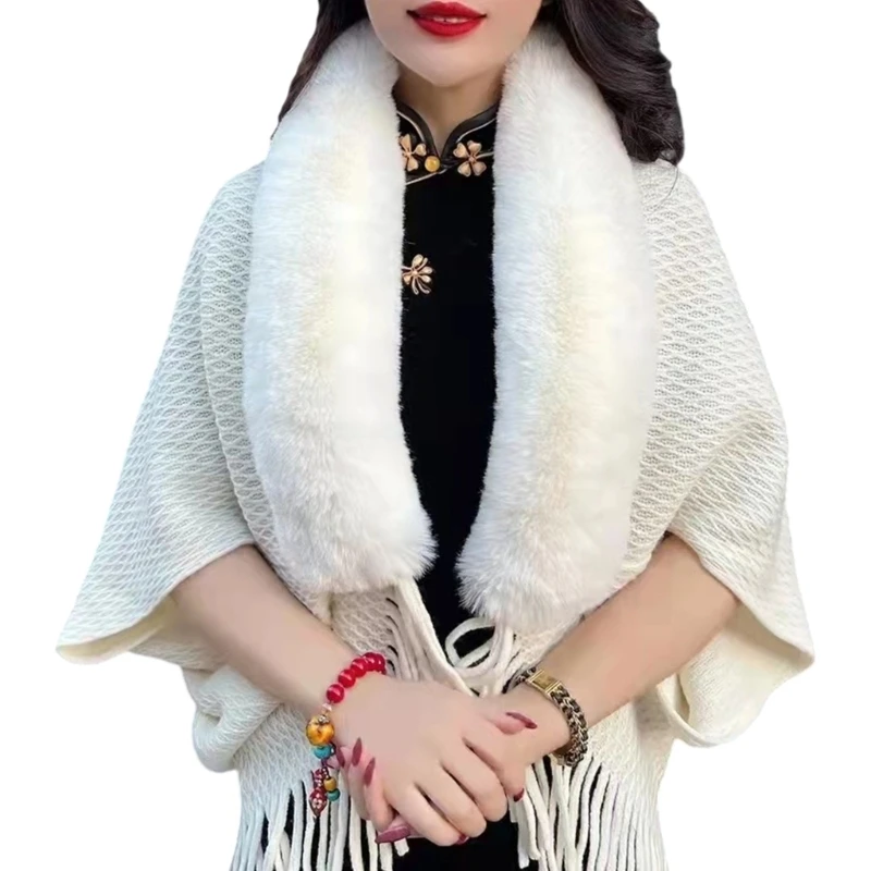 Сплошной цвет шаль с большим воротником плюшевая зимнее пальто из