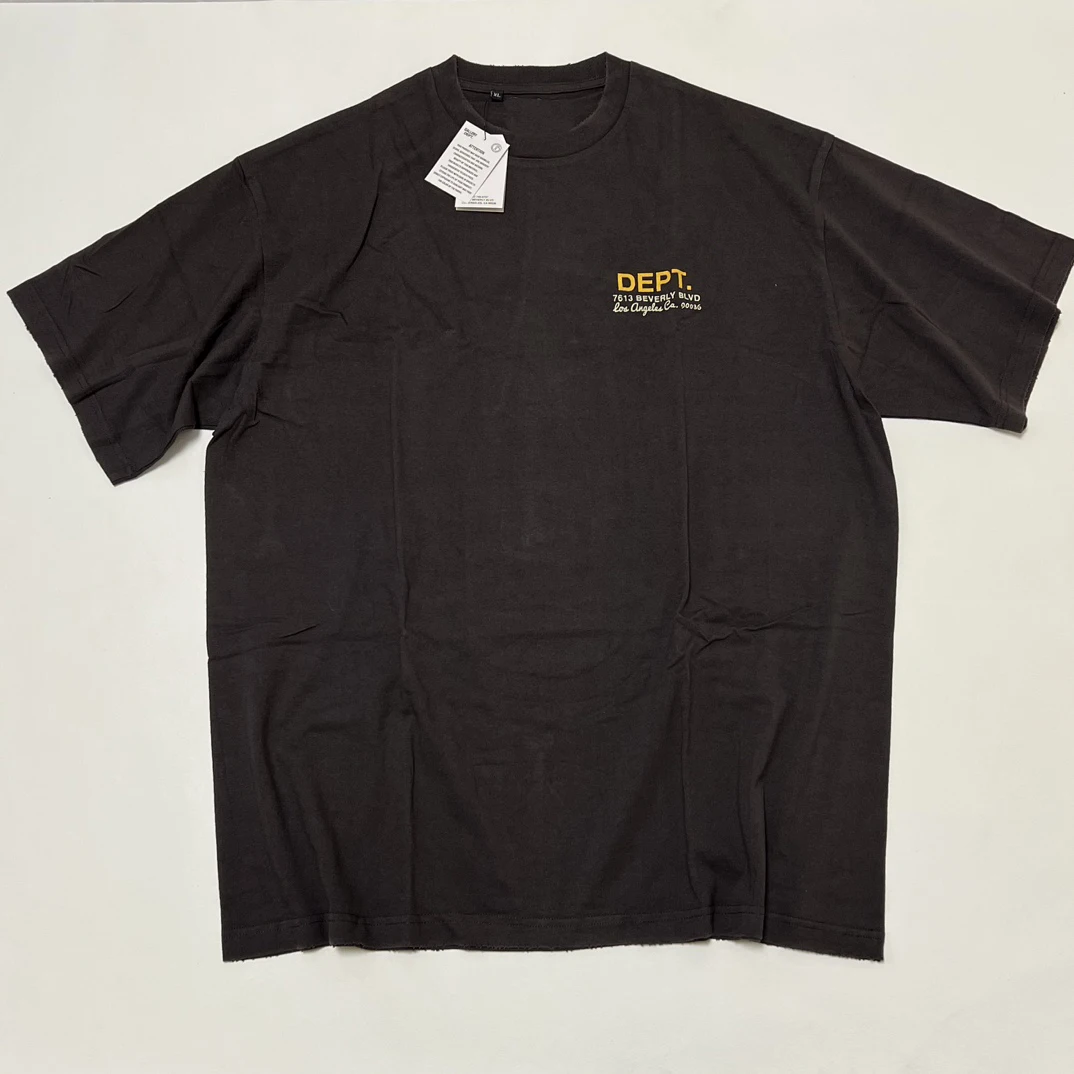

Top quality GD 21ss Drive Thru Tee Cream/faded black t-shirt male female vintage oversize t shirt