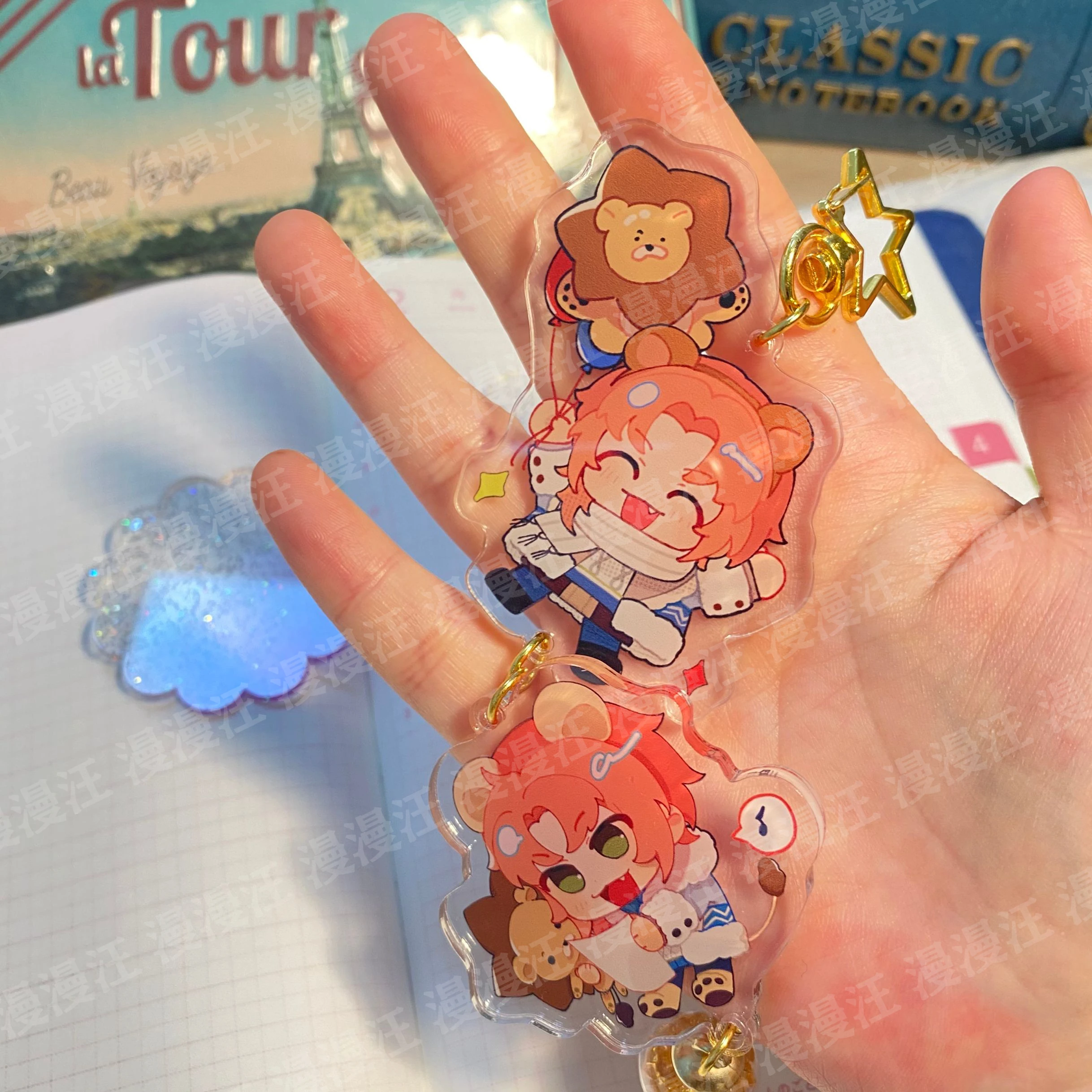 

Anime Ensemble Stars Tsukinaga Leo Cute Q Version Acrylic Keychain School Bag Pendant Keyring Toy Cartoon Collection Xmas Gift