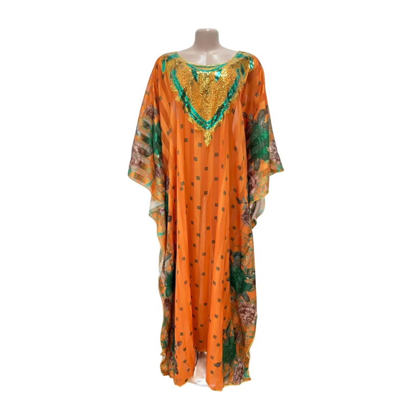 One Piece African Print Clothing For Women Boubou Dubai Turkey Muslim Abayas Wedding Party Traditional Ankara Outfits Gowns