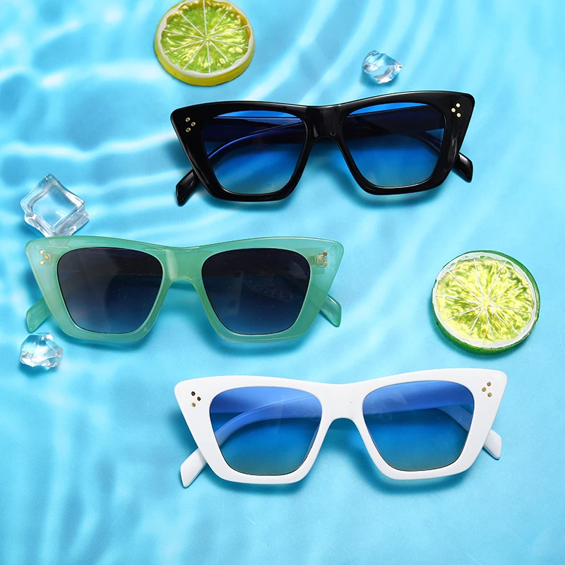 Винтажные Женские квадратные солнцезащитные очки ретро кошачий глаз для мужчин