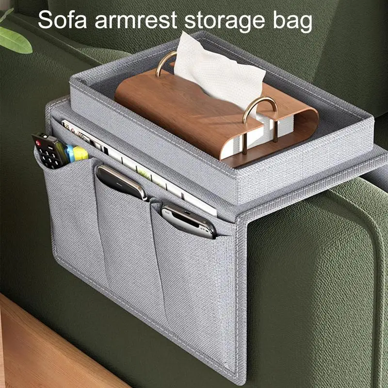 

6 Pockets Sofa Armrest Organizer Large Size Pallet Arm Chair Waterproof Remote Organizer Ouch Armchair Hanging Storage Bag