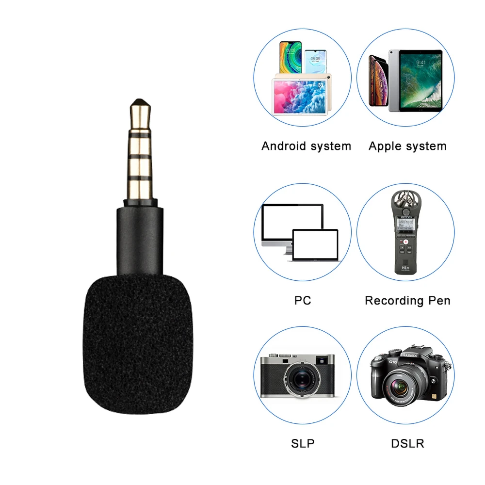 

Mini Portable Microphone Jack 3.5mm Aux 4 Pole 3 Pole Karaoke Mic for Recorder Mobile Phone Smart Phone Computer Laptop