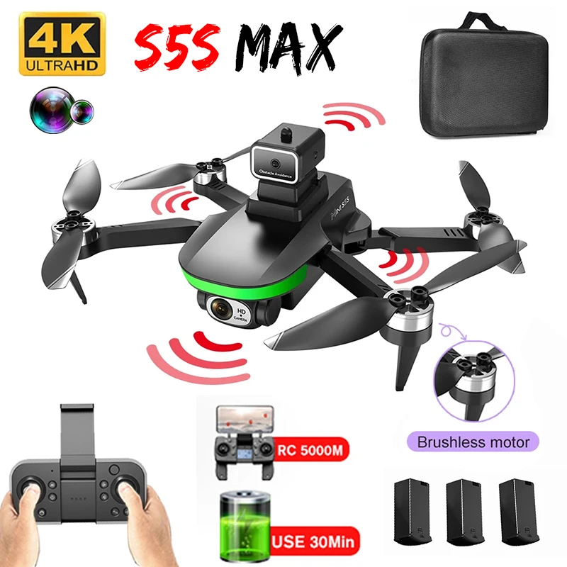 

New UAV S5S Mini Drone Profesional 4K HD Camera Obstacle Avoidance Aerial Photography Brushless Foldable Quadcopter Boy's Toys