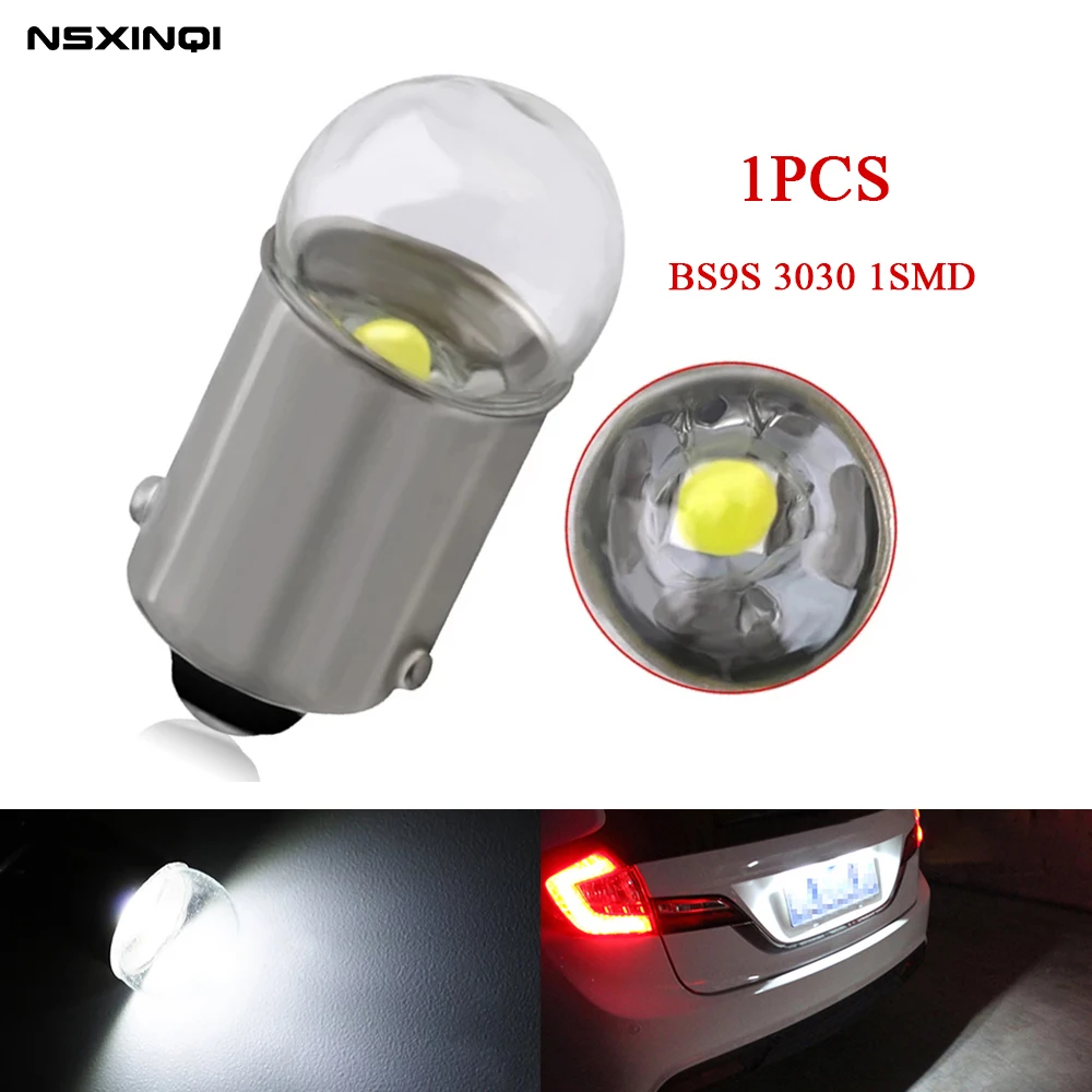 NSXINQI, 1 шт., BA9S 3030, 1SMD, фотолампа для автомобиля, T4W, автомобильный фотоэлемент, номерной знак, фотоэлемент, стекло, белый, 12913, 12910, 12929
