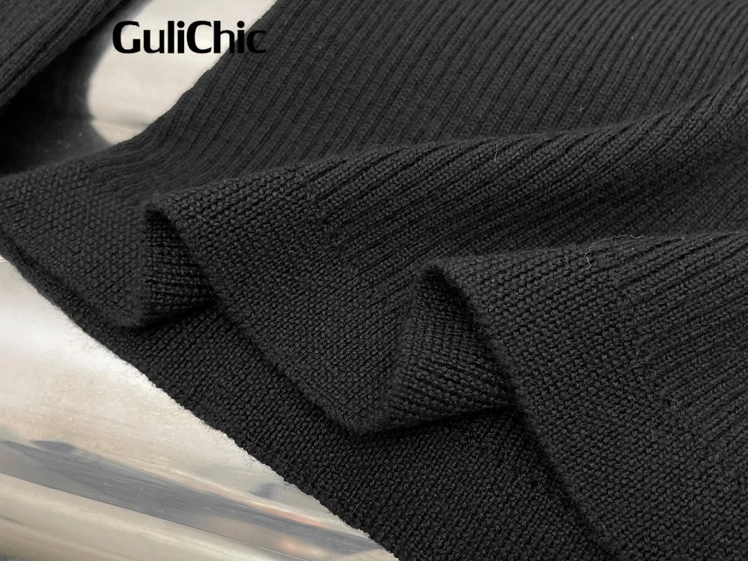 11 5 GuliChic женский вязаный пуловер из смесовой шерсти элегантный тонкий кружевной