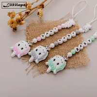 lillilopo 1pc custom personalized name newborn baby pacifier clips soother chain handmade silicone unicorn shape teether beads