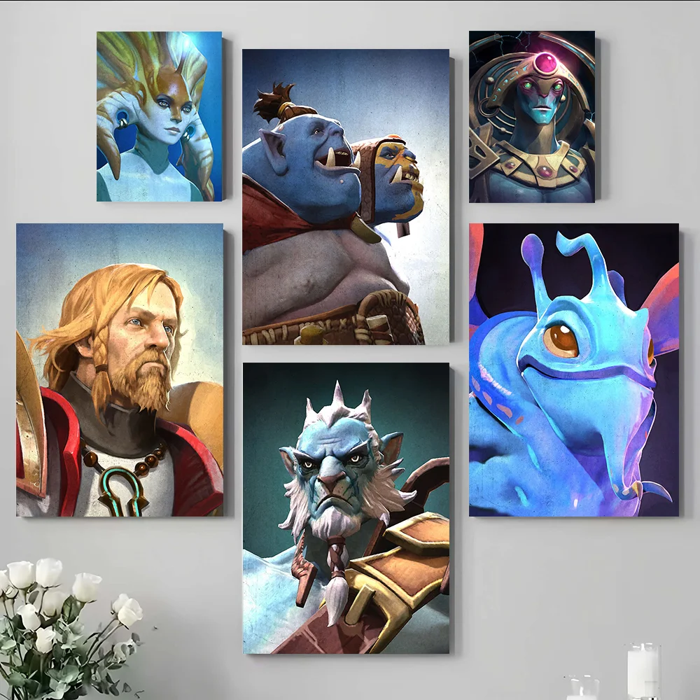 Фото Печать на холсте Dota2, идеальный подарок для любителей, персонализированный настенный постер для украшения комнаты, современные украшения для дома, декор №4