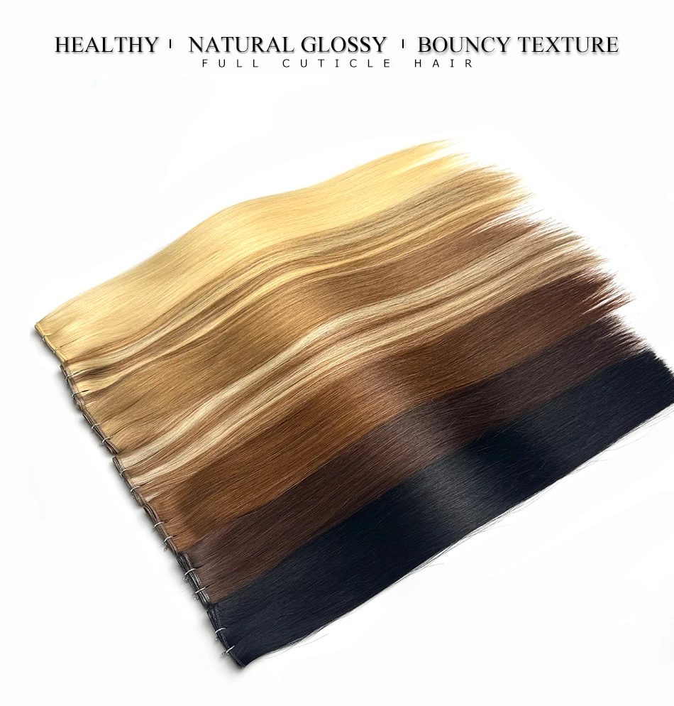 Фото Нарощеные человеческие волосы Genius Weft, 50 г, человеческие волосы Remy, невидимые бразильские волосы для наращивания, пучки волос №5