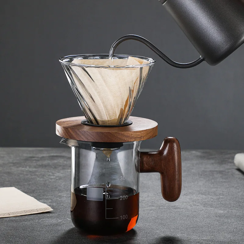 

400MLNew hand brewed coffee pot glass sharing pot set filter cup percolators cafeteira kahve makineleri V60