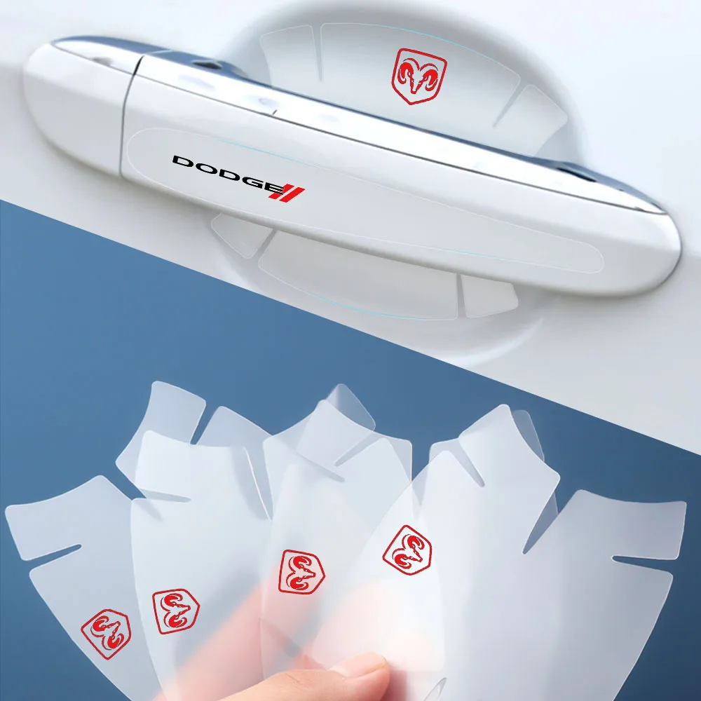 

Transparent Car Door Handle Cup Protector Films Anti Scratch Stickers For Dodge Journey Challenger Ram 1500 2500 Caliber Durango