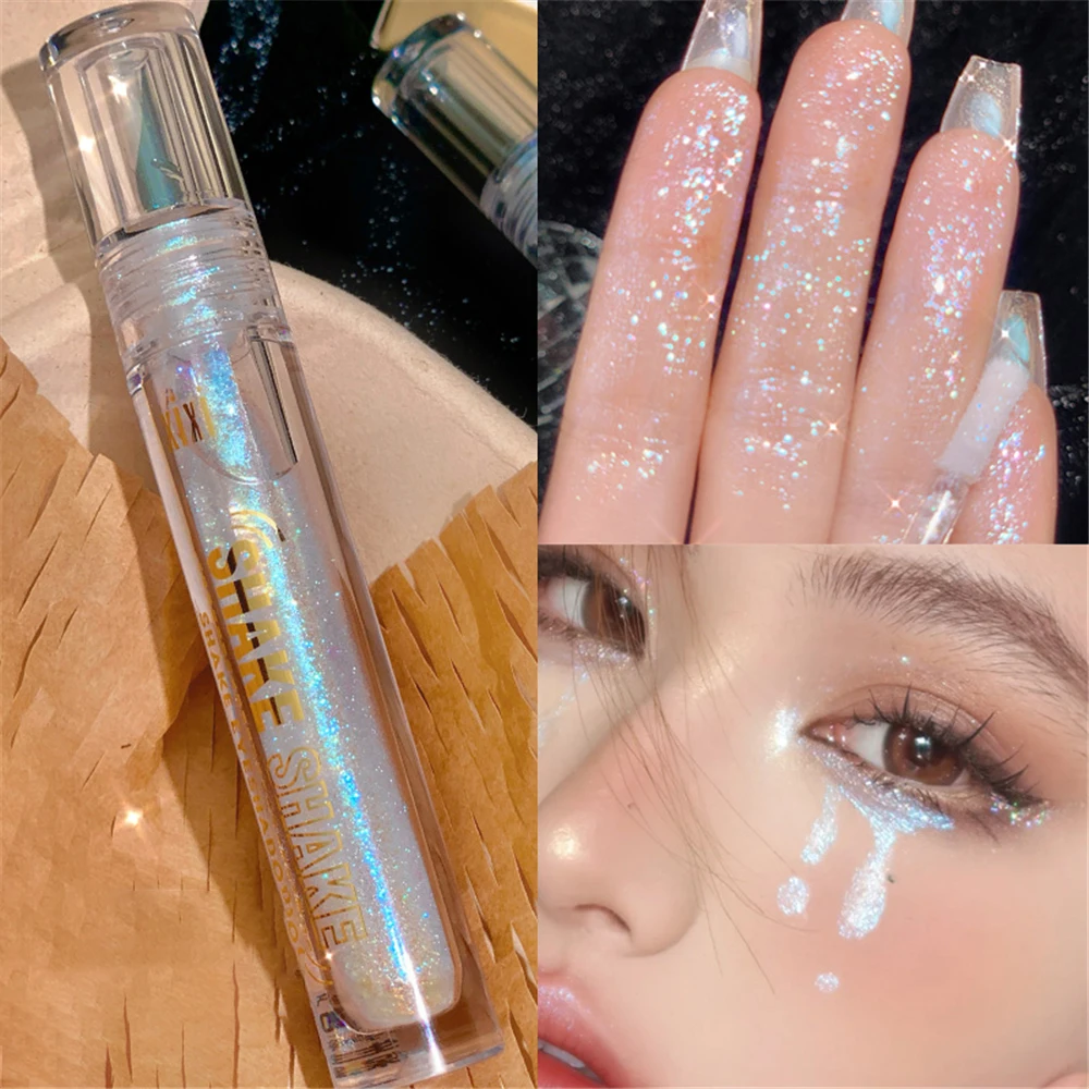 

Water Light Diamond Glitter Liquid Highlighter Polarized Liquid Eyeshadow Bright Rose Blue Crystal Highgloss Palette Cosmetics