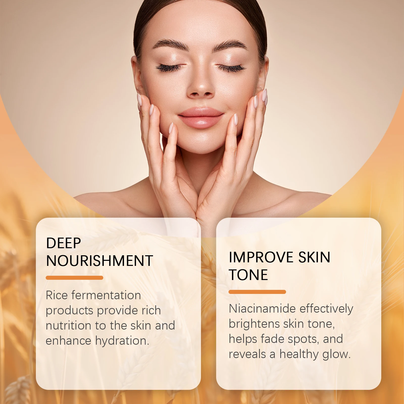 Осветляющий рисовый крем никотинамид лифтинг укрепляющий гладкие морщины для