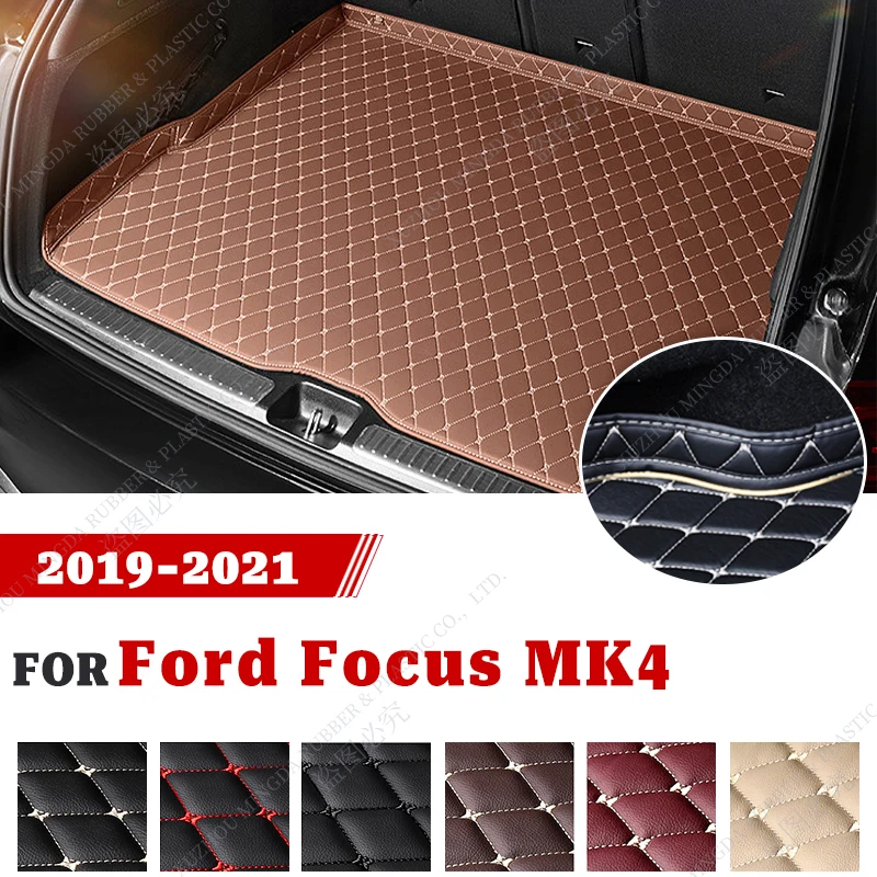 Фото Автомобильный коврик для багажника luтехл для Changan-Ford Focus MK4 2019 2020 2021 нескользящий дизайн с высокими краями коврик для багажника №1