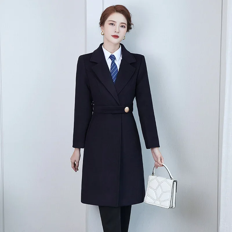 Шерстяная профессиональная одежда для работы в банке шерстяное пальто средней и