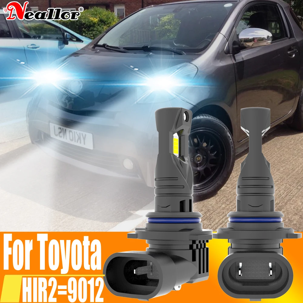 

2pcs HIR2 Led Headlight Canbus No Error 9012 Car Bulb High Power 6000K White Light Diode Lamp 12v 55w For Toyota iQ 2009 ~ 2015