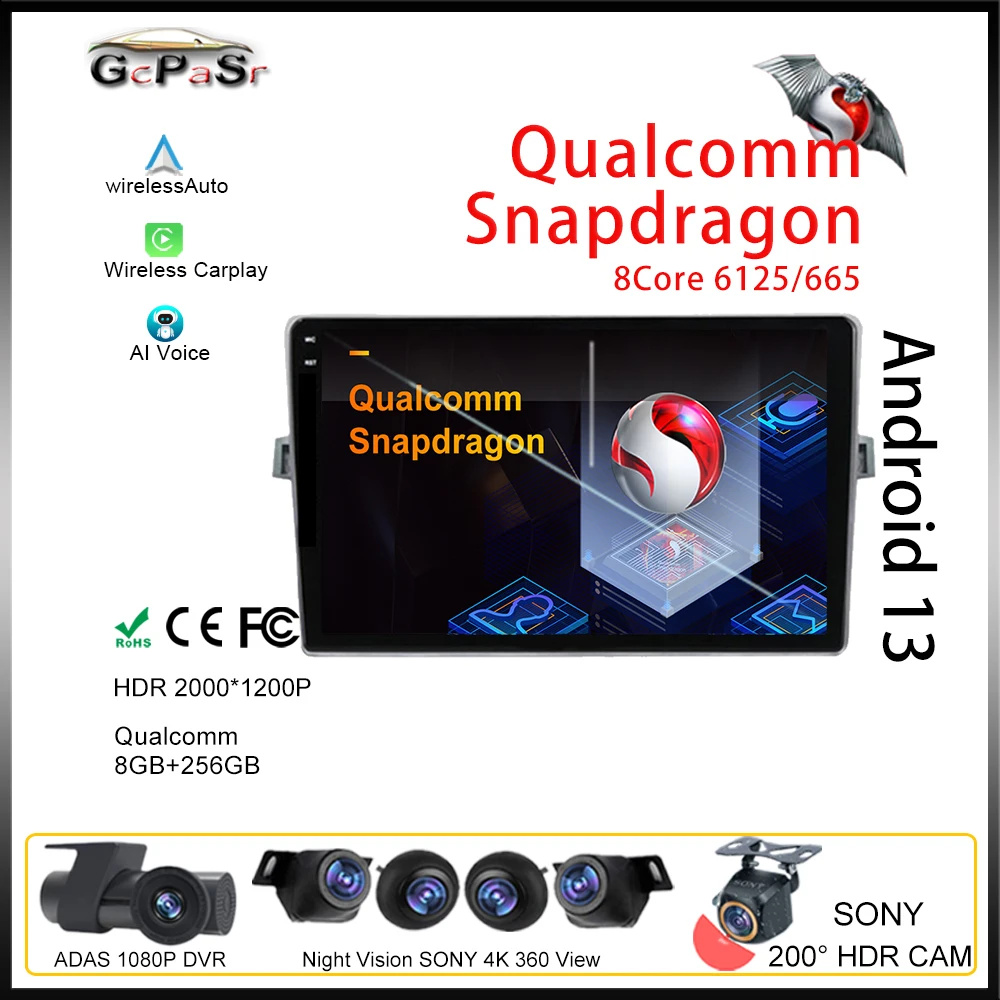 

Автомагнитола Qualcomm DSP 360 с камерой Android для Toyota Verso EZ 2011-2016, мультимедийный проигрыватель с радио и GPS-навигацией, 2din DVD-плеер с GPS