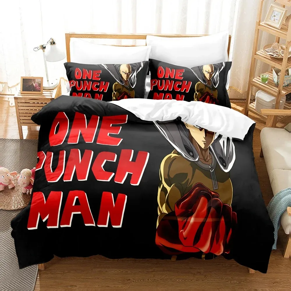 3D Anime Duvet One Punch Man Cover Sets Pillowcase Bedding Set Kids Children Gift Girls twin full Queen King Size Bed Linen
