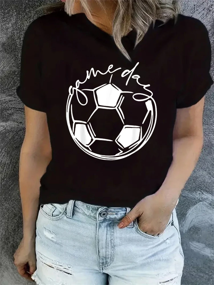 Женская футболка с коротким рукавом принтом