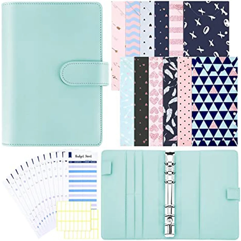 

Budget Cash Envelope System A6 PU Leather Binder Set For Planning Notepad