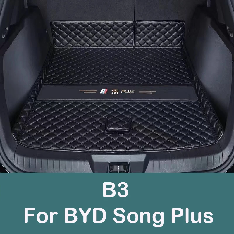 

Кожаный коврик в багажник для BYD Song Plus Champion DMi EV Seal U 2025 2024, поднос для багажника, водонепроницаемый защитный коврик для грязи, грузовой коврик
