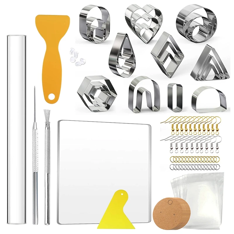 

130 шт., полимерные глины, Резы, 10 форм глины, серьги, резаки для полимерной глины, ювелирные изделия, глиняные фрезы