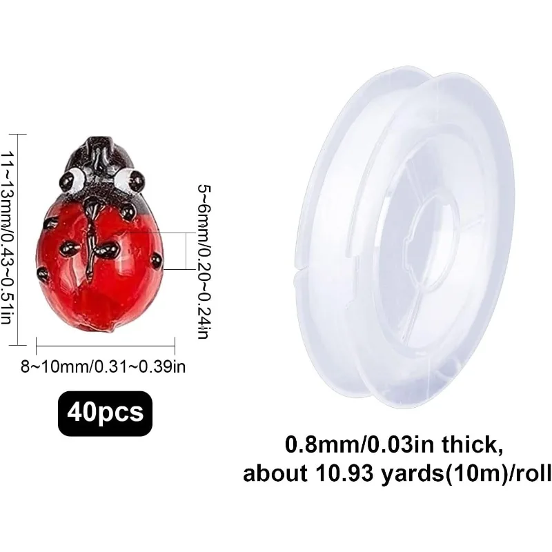 Набор красных бусин Lampworq летающие животные насекомые произведения ручной работы
