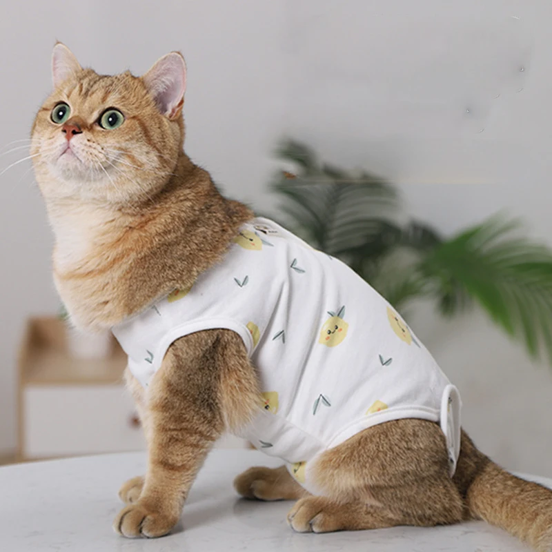 

New Cat Vests Nursing After Surgery Care Avoid Licking And Biting Breathable Printing Clothes Pet Products Home & Garden JJ599
