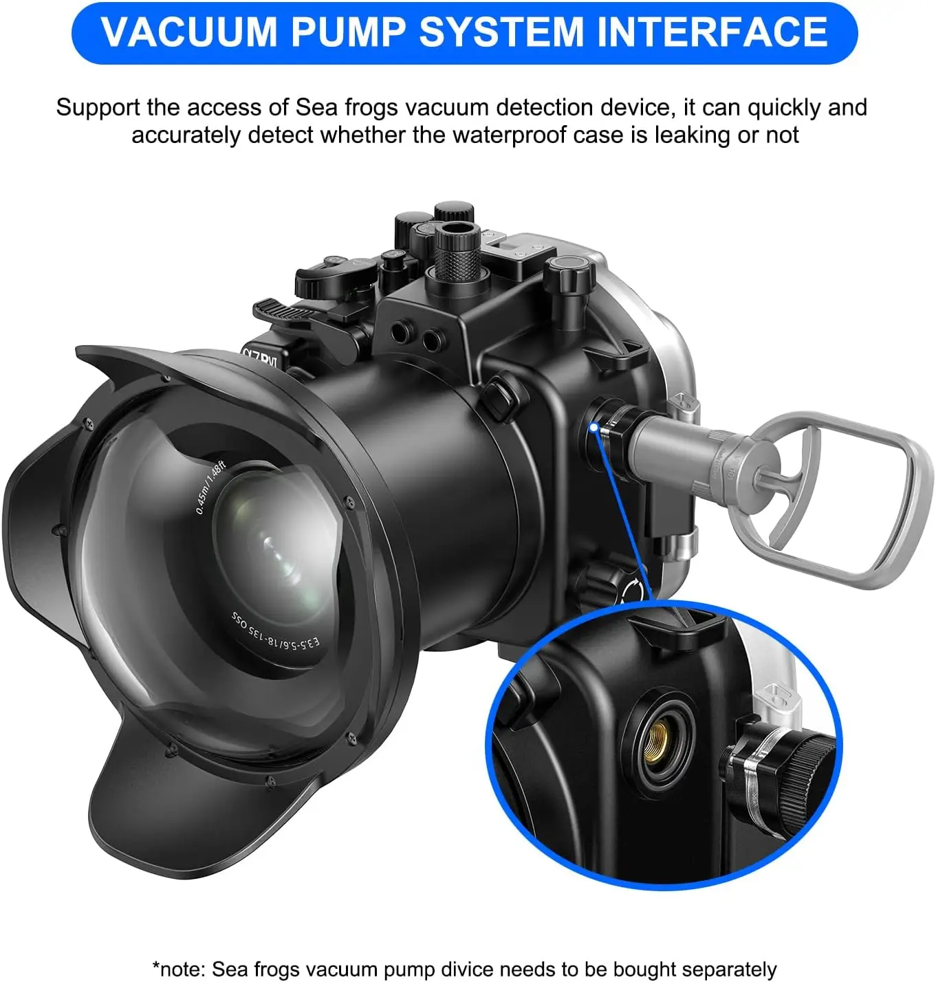 Фото Водонепроницаемый корпус WPC-A7R IV Dive 40 м/130 футов для Sony A7R IV с объективом 16-35 мм f4.0 ZA OS, 16-35 мм f2.8 GM, 24-70 мм f4.0 №4
