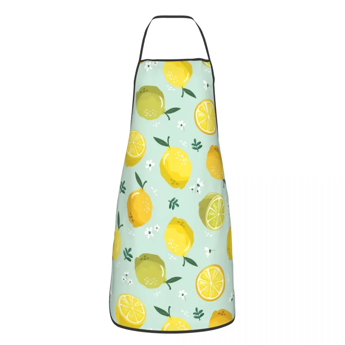 

Lemon Flower Apron Cuisine Cooking Baking Household Cleaning Gardening Cute Fruit Pattern Aprons Cafe Waterproof Pinafore Chef