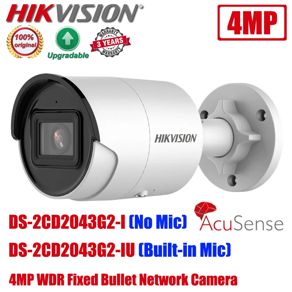

Original Hikvision DS-2CD2043G2-IU 4MP POE IR WDR Built-in Mic AcuSense Fixed Bullet Network CCTV IP Camera DS-2CD2043G2-I
