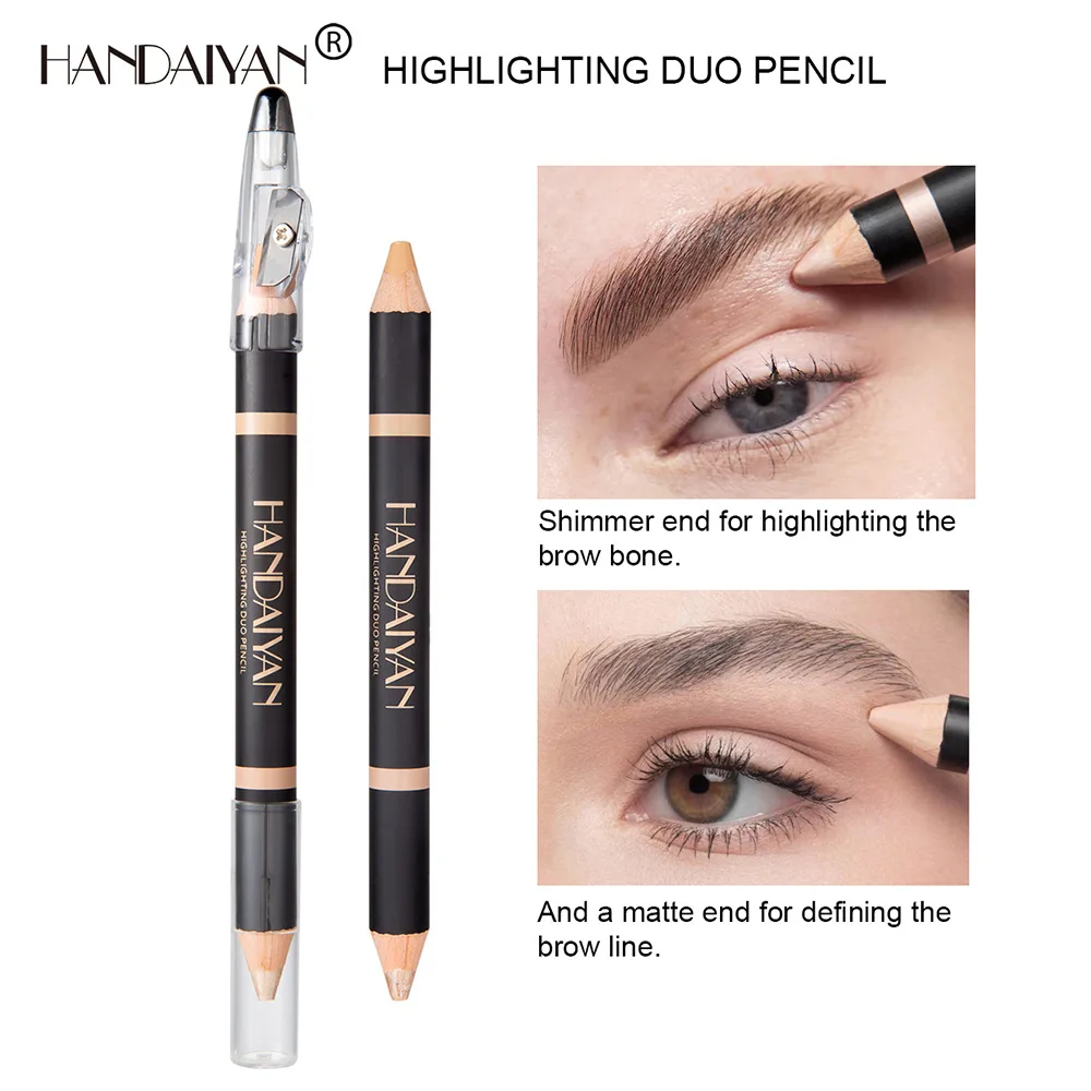 HANDAIYAN Double-headed Eyebrow Dual-use Pen Brow Bone Brightening Base Highlight Face Brightening Highlight Concealer Pen