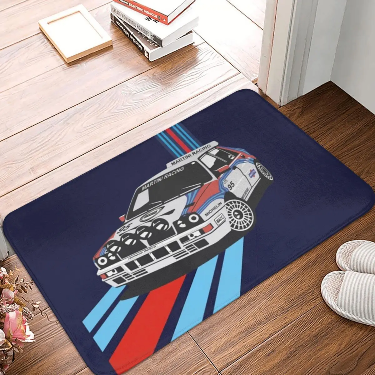 Lancia Martini Racing World Rally Champion Противоскользящий коврик для двери Напольный Ковер входа