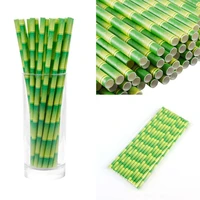 25pcs paper bamboo straws juice beer cocktail drinking bar party wedding drinkware decoration straws drinking tubes accessories