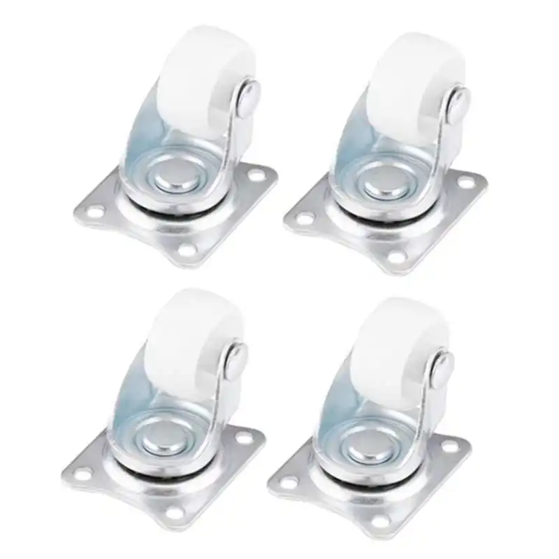 

4pcs Universal Casters 1" Wheels White Roller Wheel For Furniture Trolley Chair