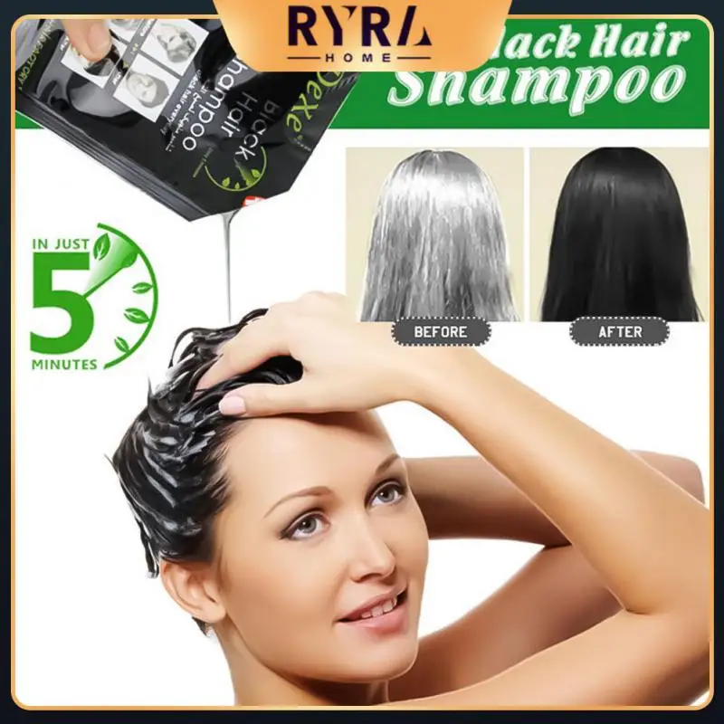 

5PCS SevichInstant Black Hair Shampoo Grey White Hair Darkening Shinny in 5 Minutes Activated Carbon Make Up Hair Color Shampoo