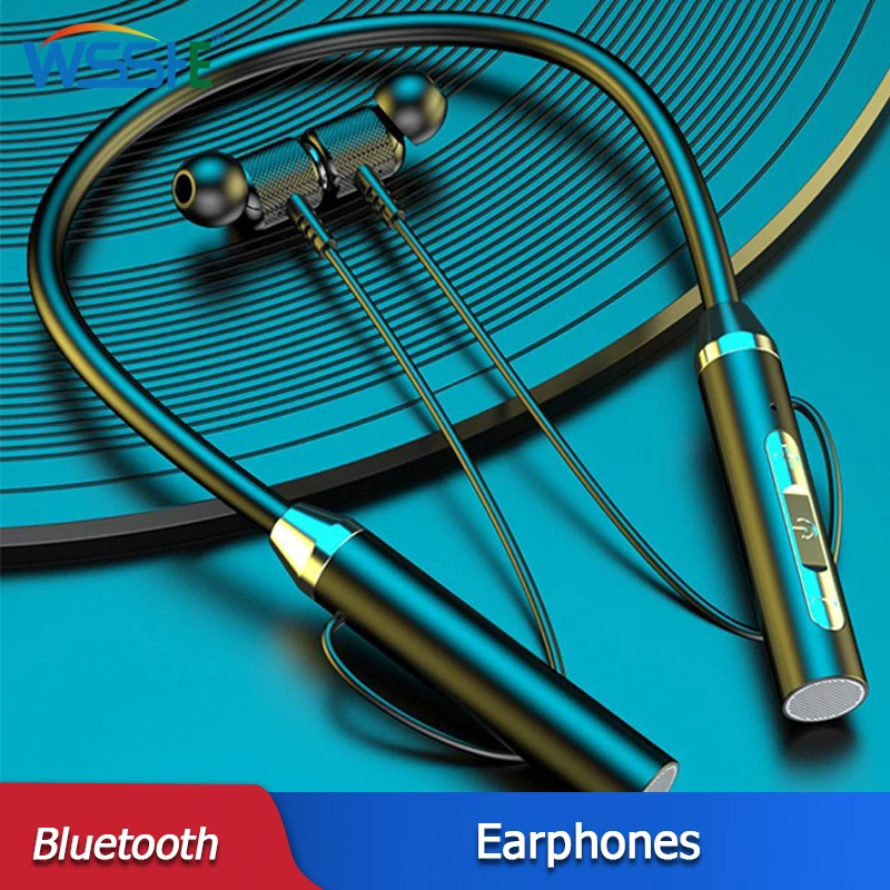 Купи Bluetooth Earphones Wireless Neckband Headset Magnetic Sports Earbud Ear-hook Headphone With Mic For Xiaomi Huawei iPhone за 453 рублей в магазине AliExpress