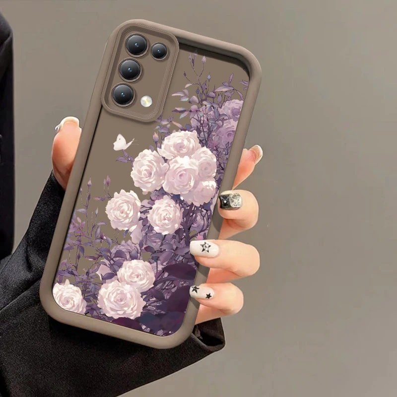 Модный силиконовый чехол с цветами в стиле ретро для OPPO Reno 8 7 6 5 4 3 2 Lite Pro Plus 8Z 7Z 6Z 5F 4Z