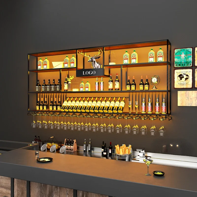 Подвесные металлические настенные винные стеллажи современные подвесные для