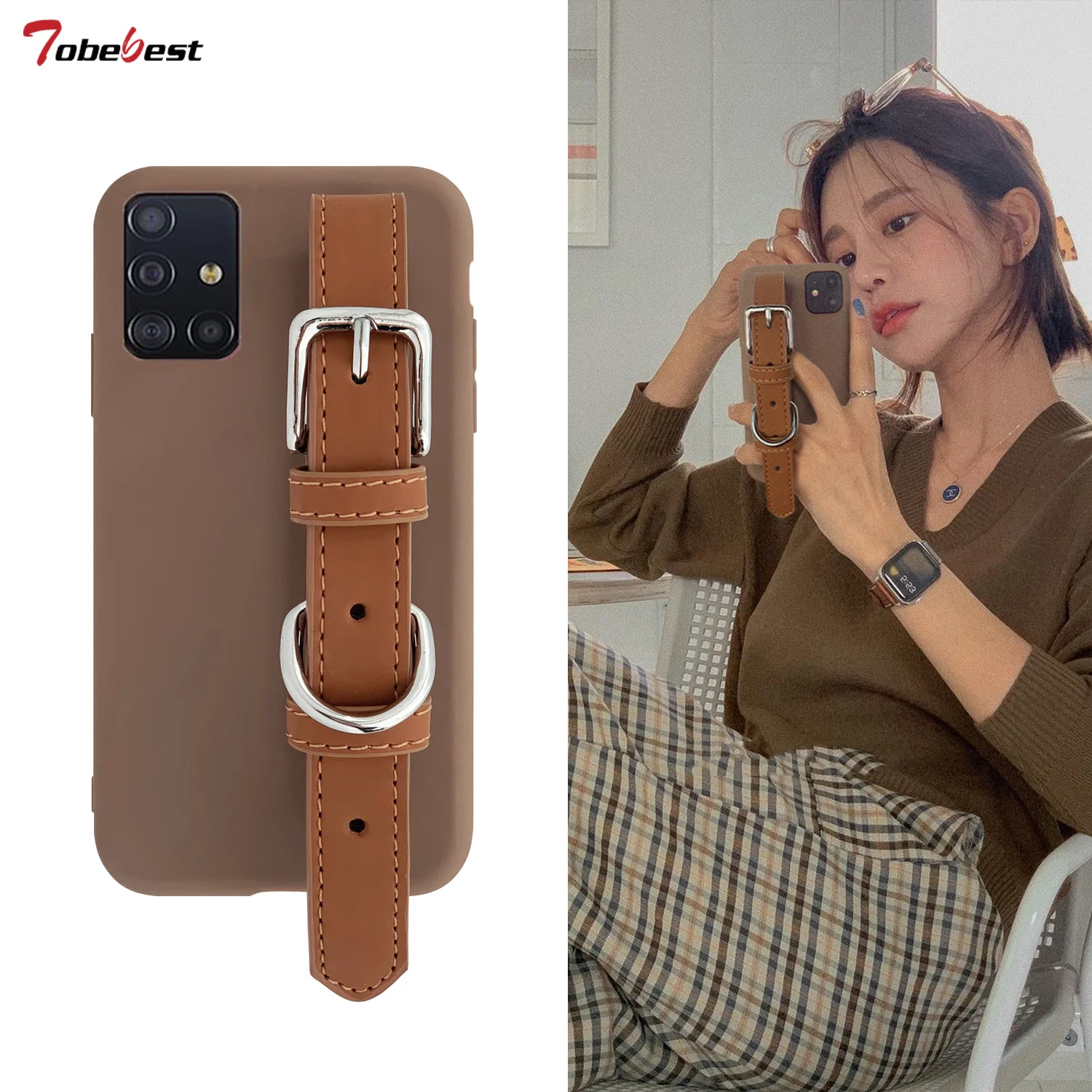 Кожаный браслет Samsung Galaxy A51 a71 a11 A21 a21s A31 A41 A81 a91 A10 A20 A30 A50 A70 a10s a20s чехол для переноски