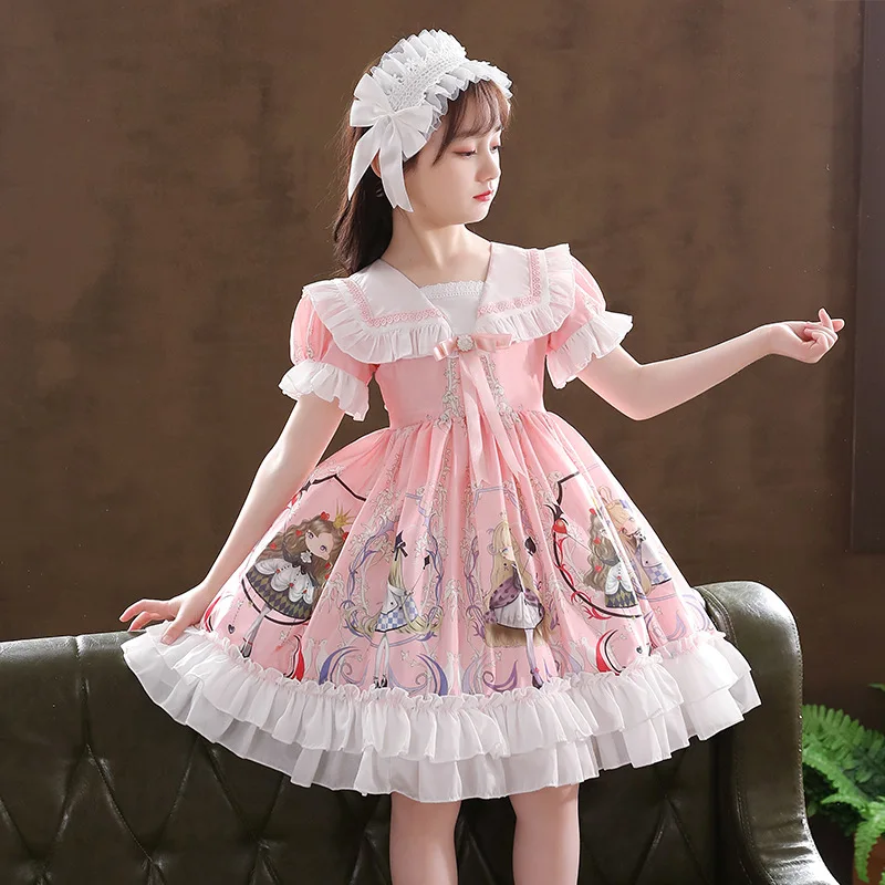 

New Girls Clothes Kids Dresses for Girls Prom Dresses Cotton Lace Lolita Style Draped Ball Gown Birthday Dress Girls Dresses