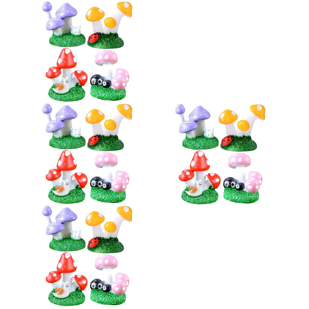 

16 Mini Mushroom Figurine Mini Garden Figure Ornaments Resin Crafts for Tank Decor