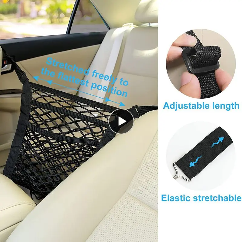 

Versatile Car Storage Net Bag Multifunctional Stretchable Elastic Car Back Rear Mesh Universal Car Accessories Storage Bag