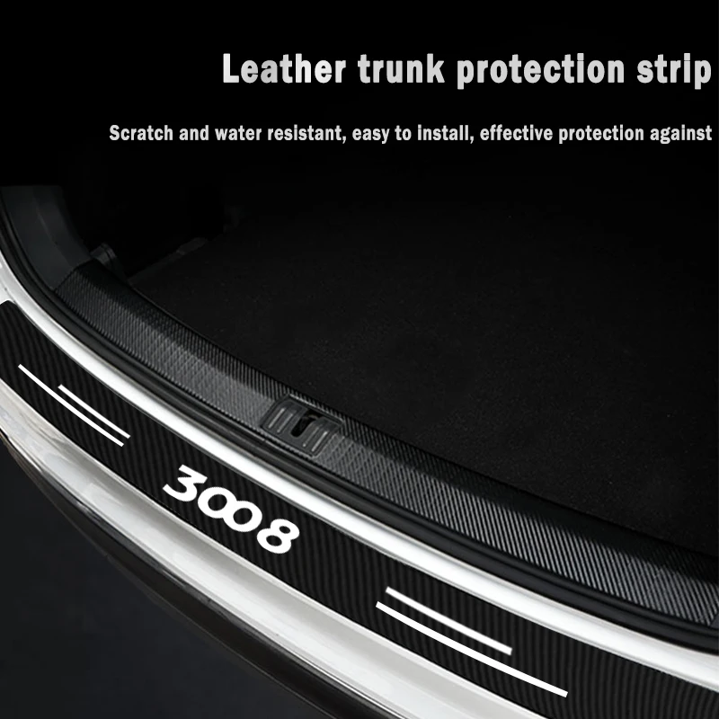 Защитные наклейки на задний бампер автомобиля для Peugeot 3008 с логотипом пороги